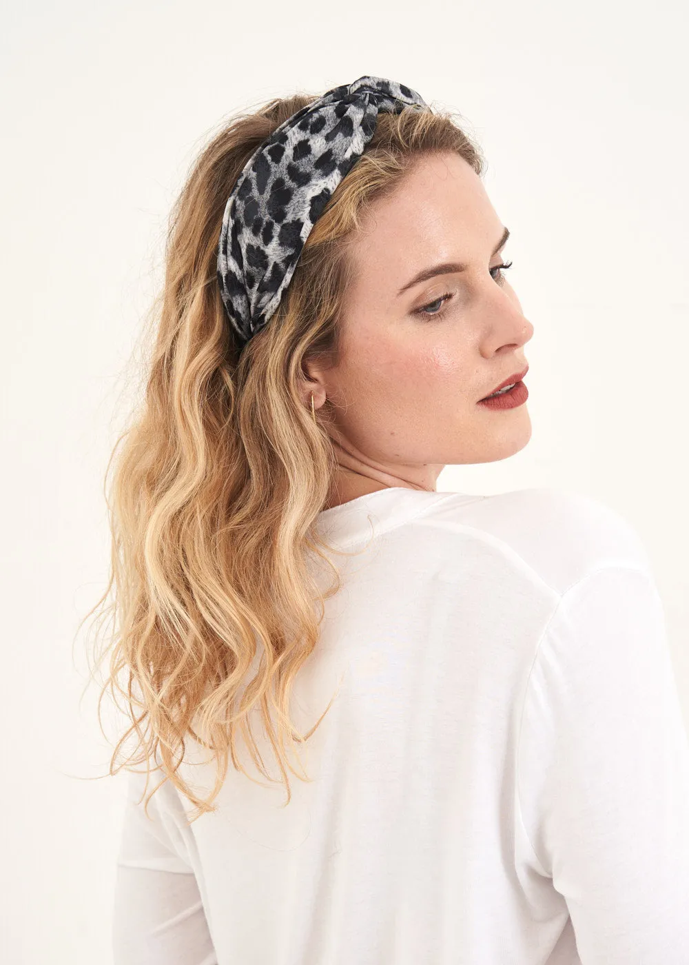 LILLIAN LEOPARD HEADBAND - GREY