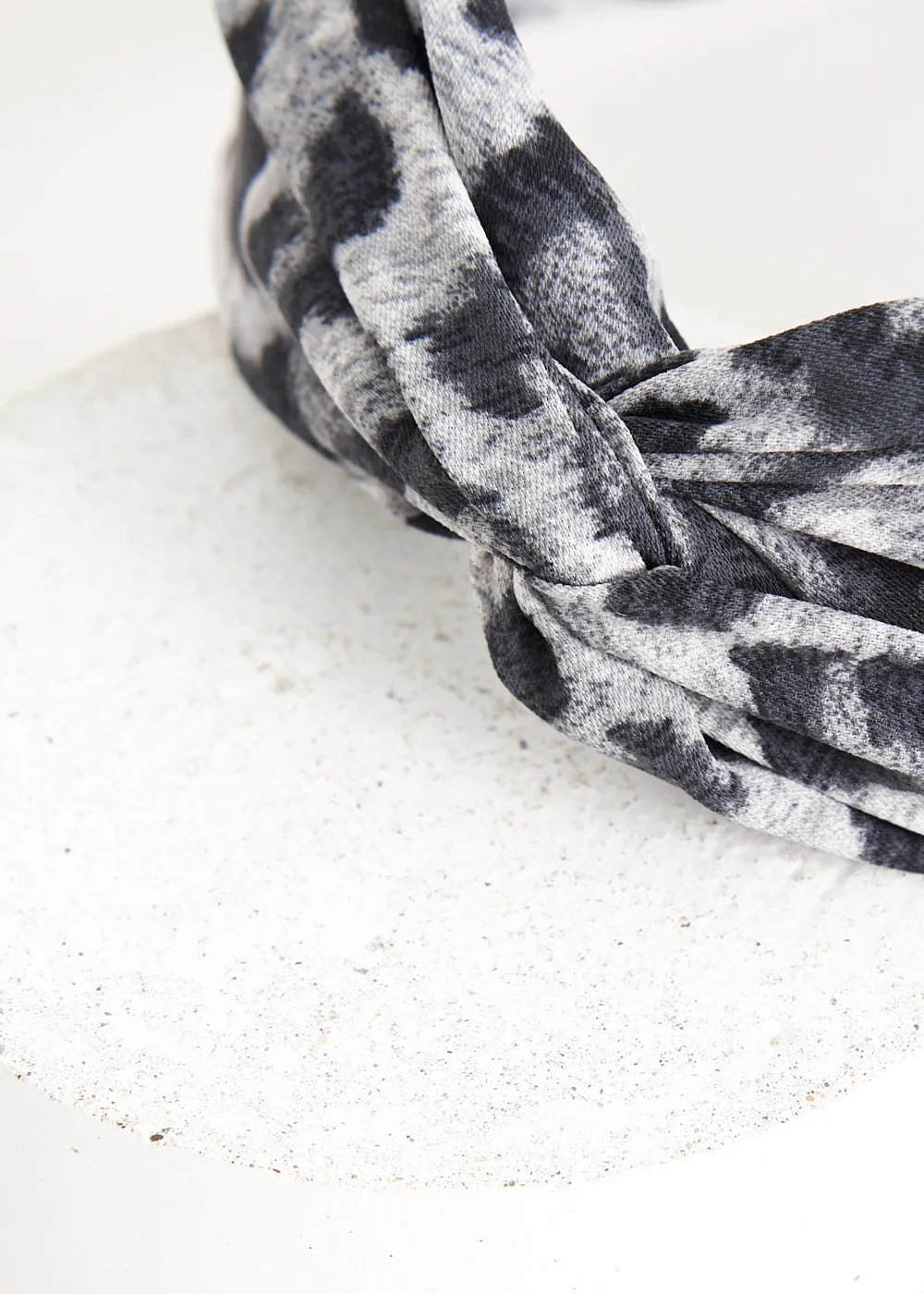 LILLIAN LEOPARD HEADBAND - GREY