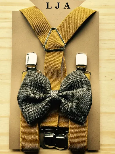 Mustard Elastic Suspenders