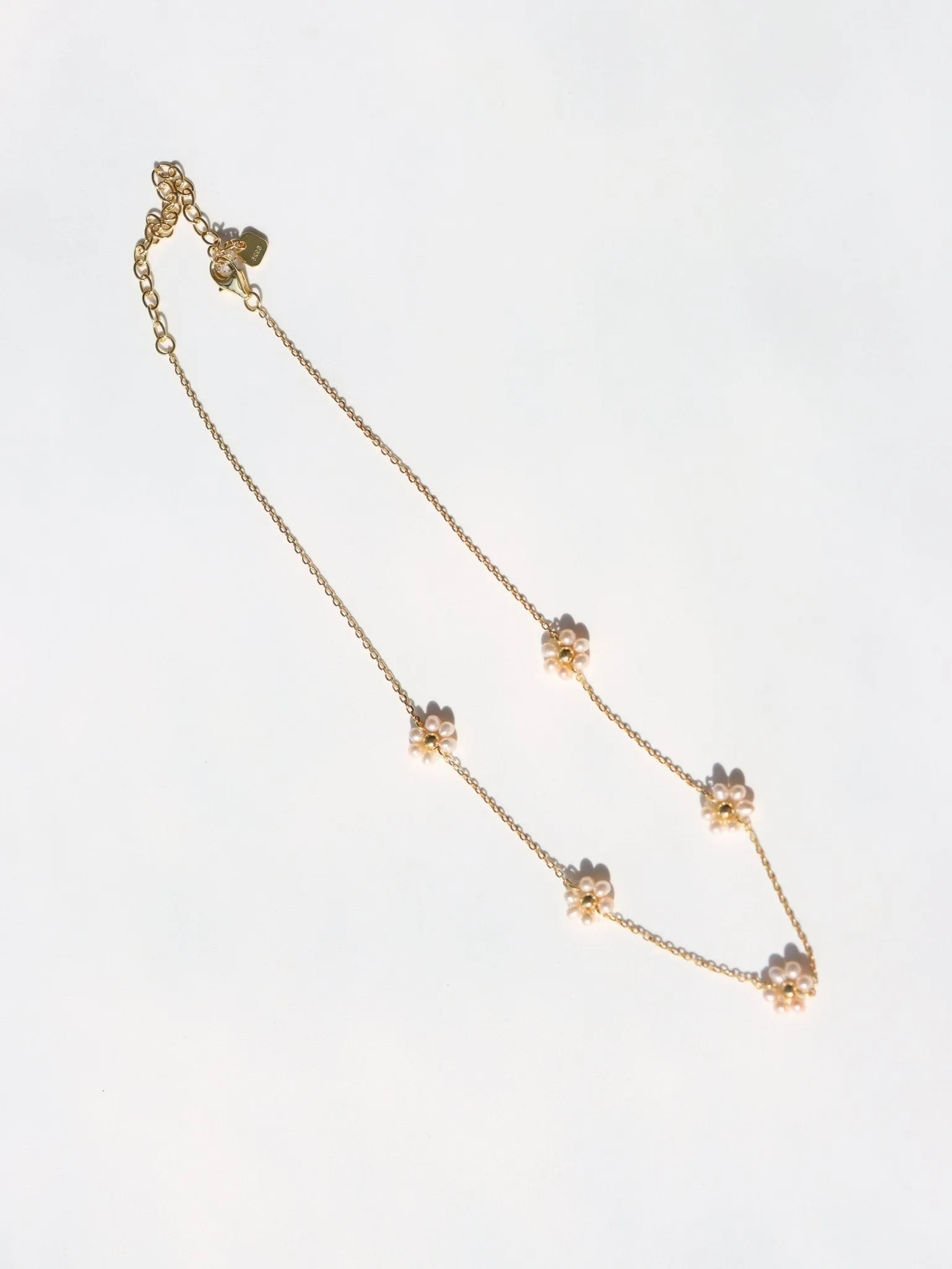 Natural Pearl Woven Floral Chain Necklace