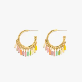 Ombre Enamel Hoop Earrings