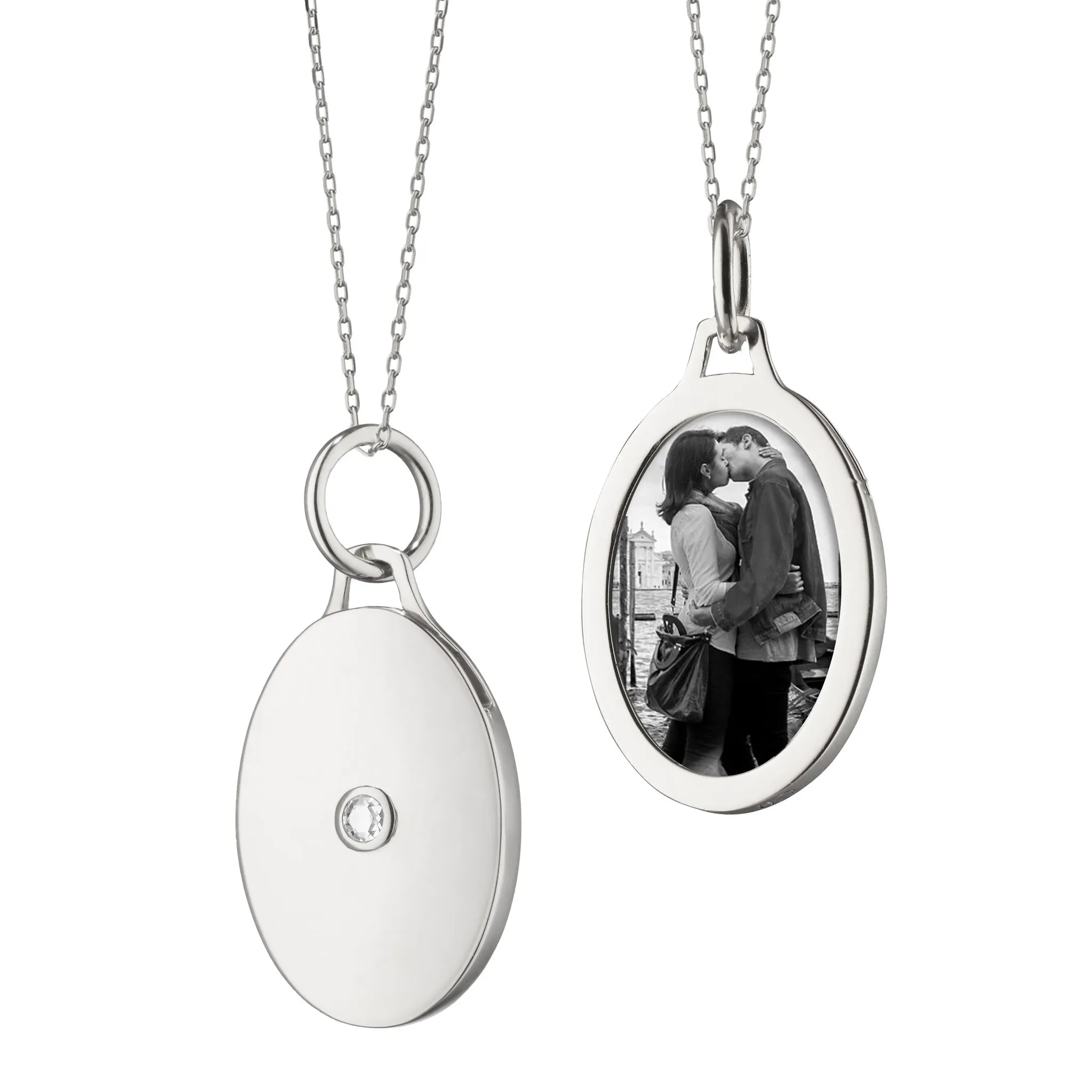 Oval Half Locket with Sapphire