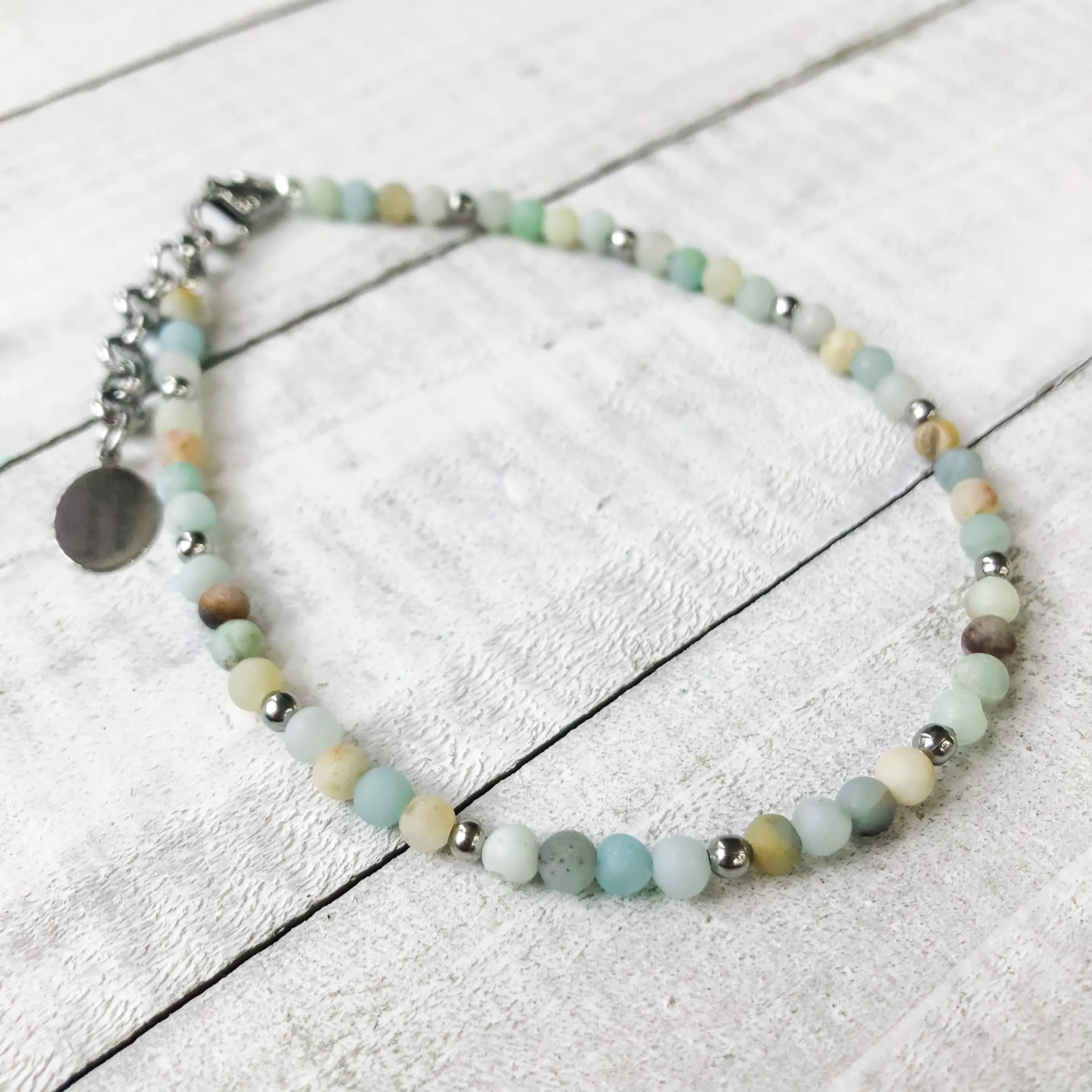 Payton Stone Anklet | Petite Seafoam