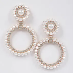 Pearl Stone Dangle Earring