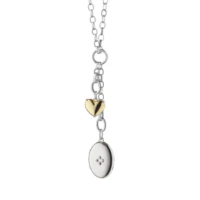 "Heart of Gold" and Four Midi Sapphire Locket Charm Necklace