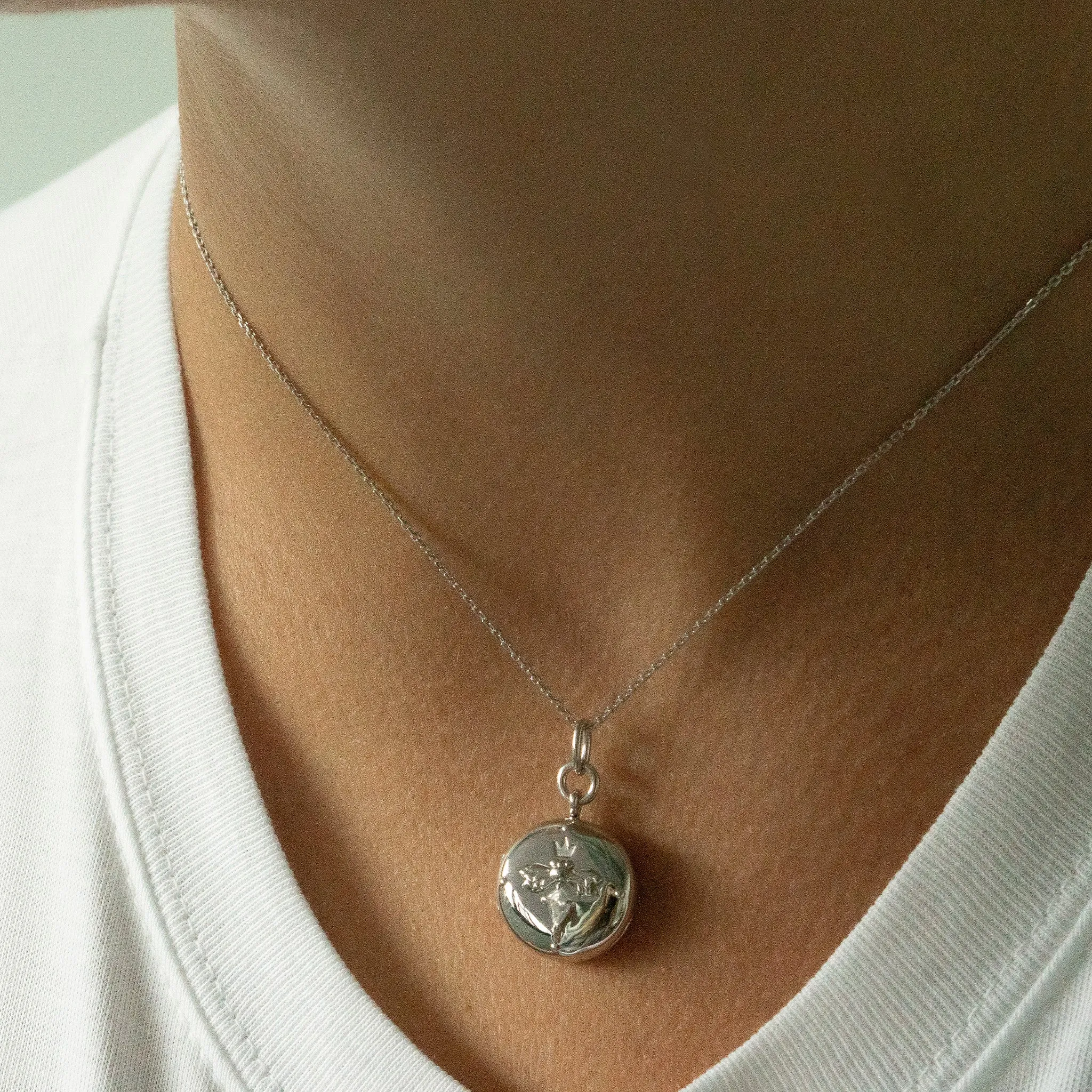 "Queen Bee" Sterling Silver Locket Necklace