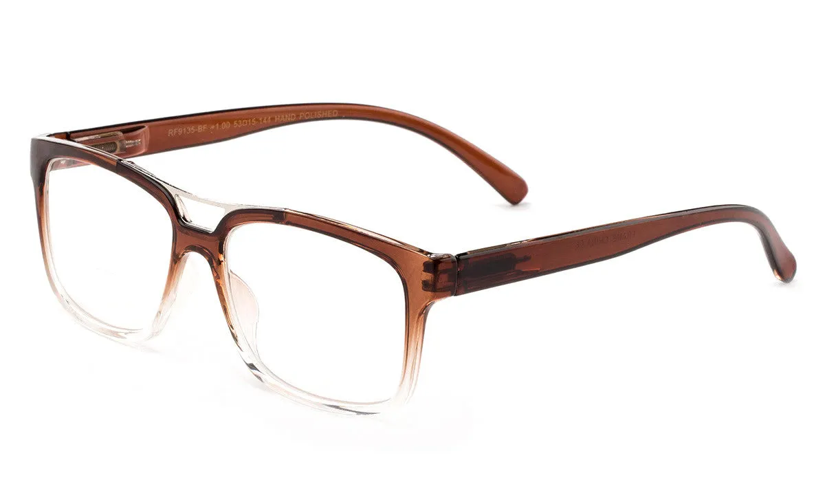 "Rafael" Bifocal Squared Frames Bottom Half Readers