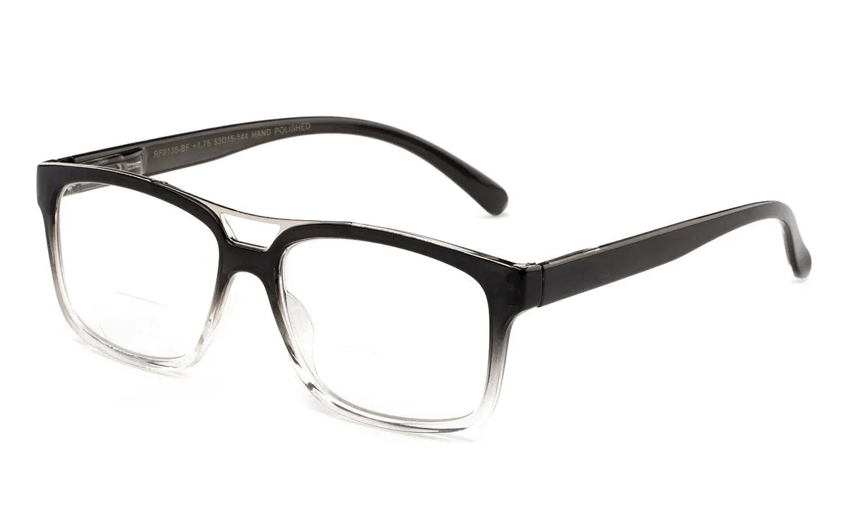 "Rafael" Bifocal Squared Frames Bottom Half Readers