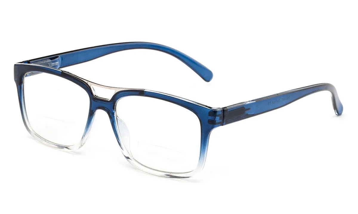 "Rafael" Bifocal Squared Frames Bottom Half Readers