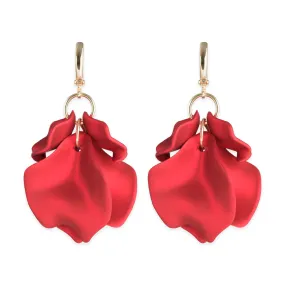 Red Carnation Dangle Earrings