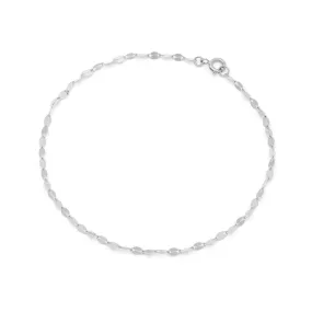 Shimmer Anklet | Solid 14k White Gold