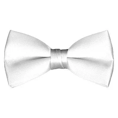 Solid Pre-Tied White Bow Tie