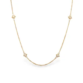 Textile Gold Necklace in Pearl