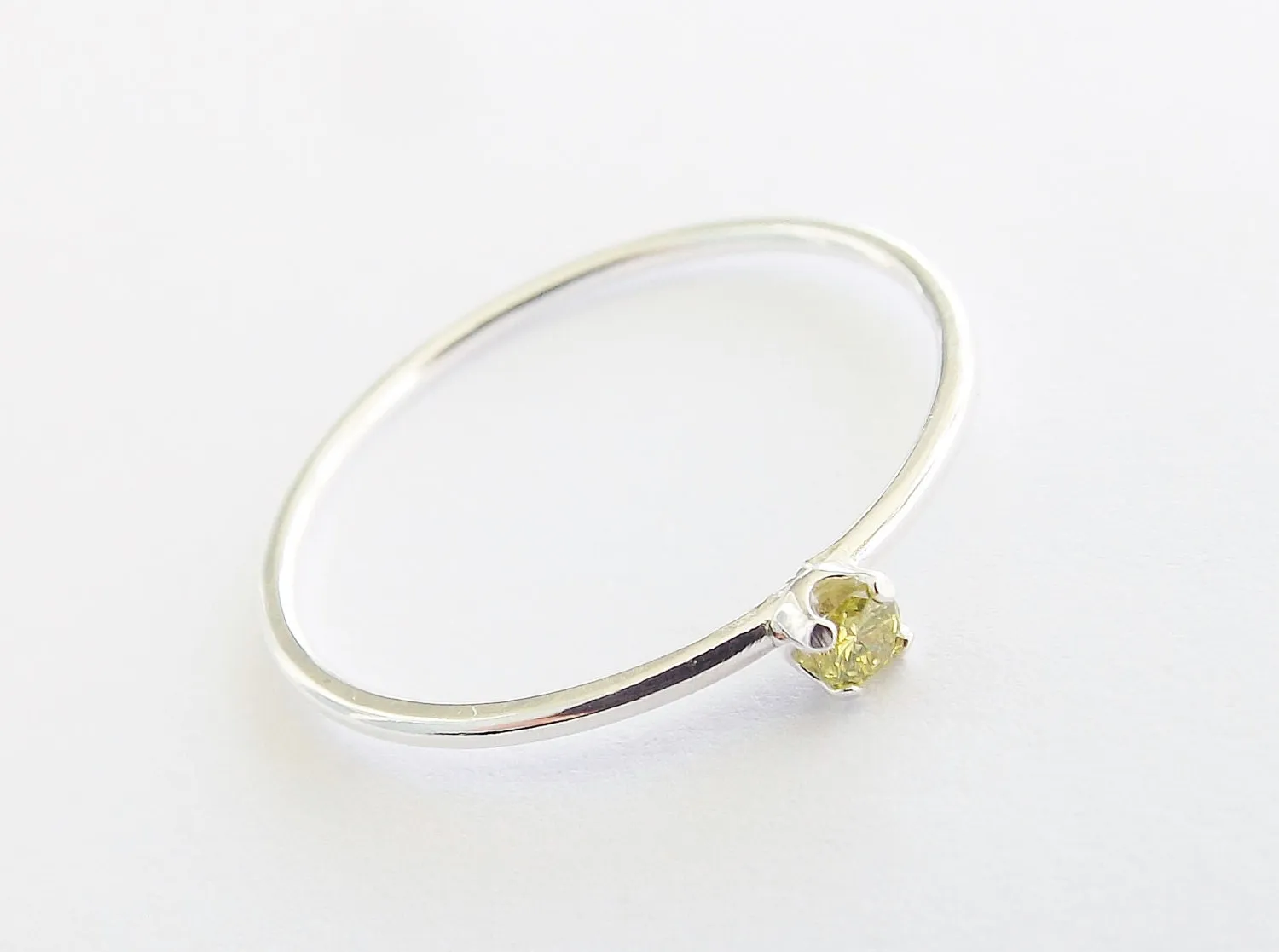 Yellow Diamond Ring, Genuine Diamond Ring, Yellow Diamond, Slim Ring, Minimalist Ring, Gift, Gemstone Ring, Tiny Diamond Ring, Diamond Ring